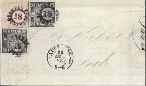 8. Der „Sessler“-Brief. Privatbrief von Augsburg nach Tölz. (93.Fehr-Auktion 1972, Zuschlag 70.000 DM)