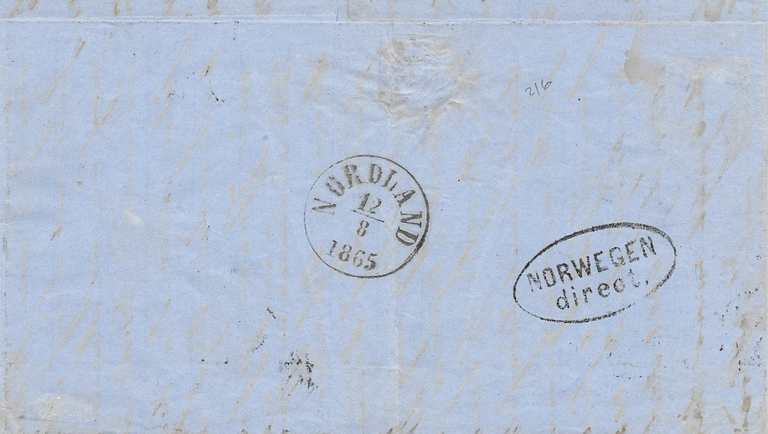 Direkt aufs Schiff: „Norwegen direkt“ – die Nordland fuhr am 11.8.1865 direkt ab Hamburg [1]