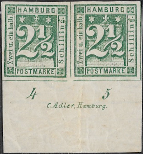Unterrand mit Druckvermerk der Druckerei Adler
