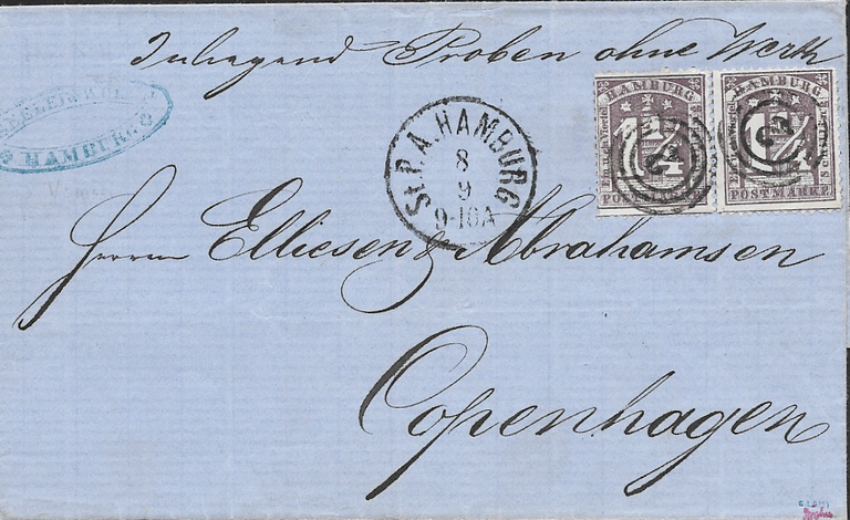 Mi.Nr. 12 I – Waagerechtes Paar auf Brief mit „Ersttagsstempel“ 8.September 1864