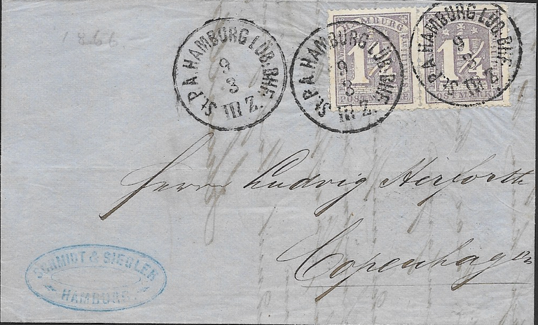 Mi.Nr. 12 II – Brief vom 9.3.1866 Helle Farbe – Stempel der Bahnhofsexpedition