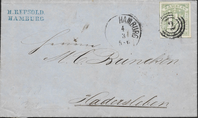 4.3.1864 Frühestes bekanntes Datum der Mi.Nr. 8b ERSTTAG!