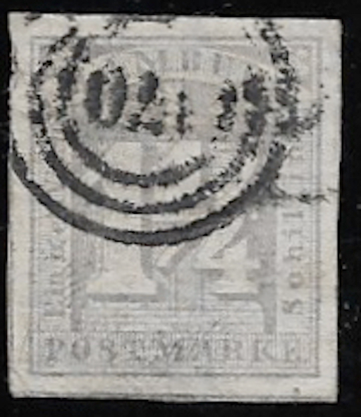 Seltene Entwertung mit Nummernstempel „170“ des Bahnpostbureaus