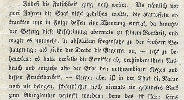 Aus dem Traktat: ..Der Draht entziehe der Erde die Fruchtbarkeit..