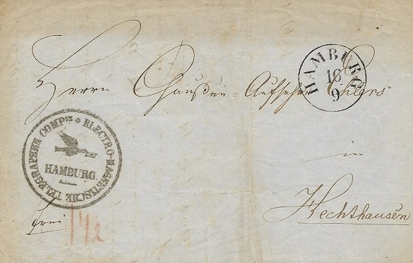 Dieser Brief datiert aus dem Jahre 1848, noch aus der Phase, als die Telegraphenlinie gebaut wurde.