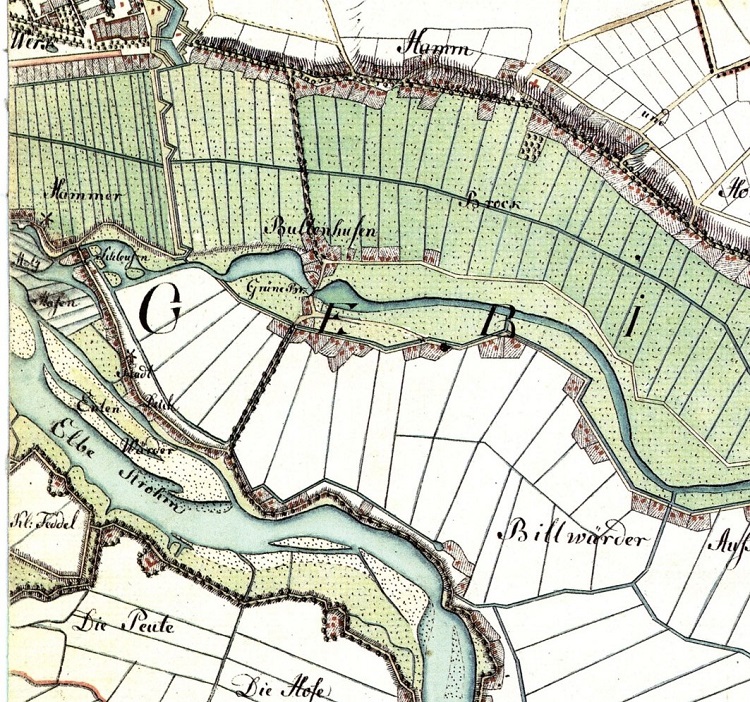Karte aus dem Jahre 1830 (wikipedia;Vahrendorf 63)