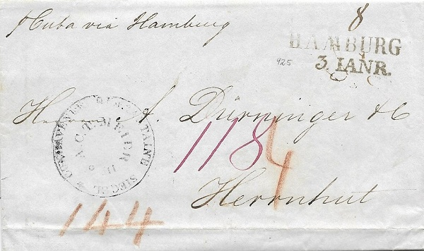 1844 Siegel A.C.T.Meier auf Brief aus Havanna