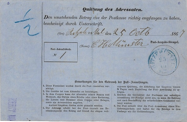 Herr Münster hat sein Geld erhalten 