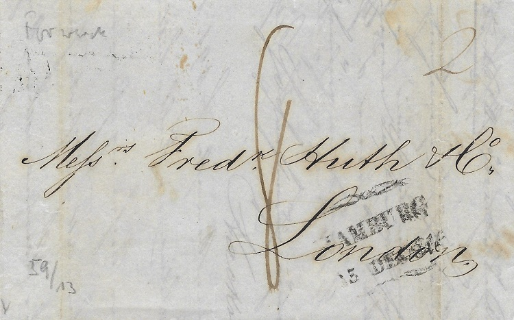 1846, Brief aus VIBORG nach London