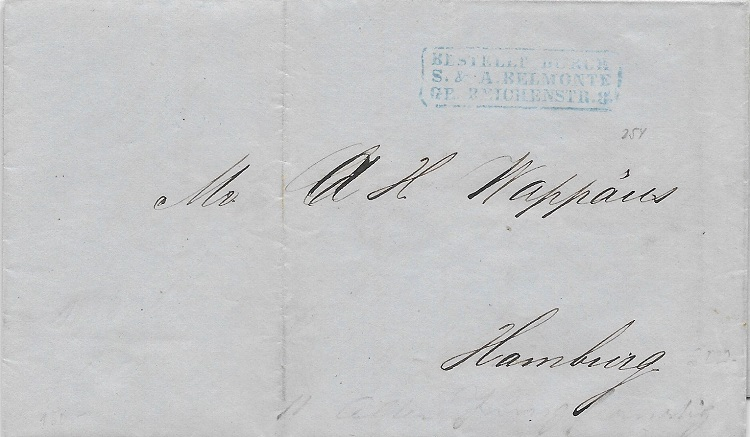 1856, Belmonte arbeitete als Agent für den Absender aus Porto Cabello, wie der Inhalt zeigt.