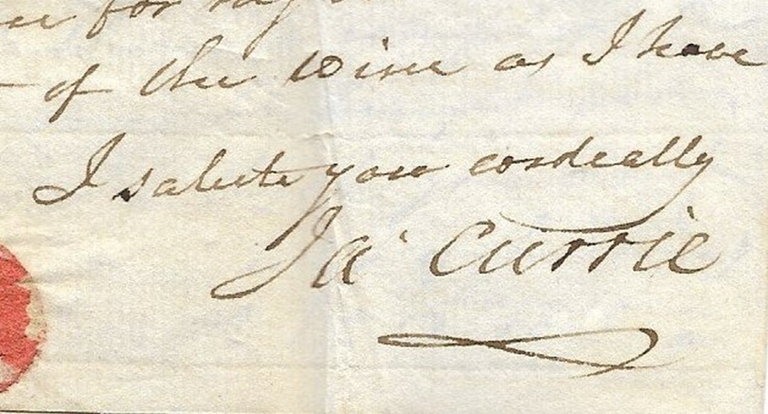 'I salute you cordially', die nette Schlußformel von Mr. Currie